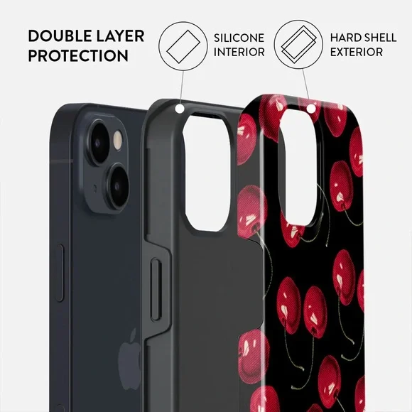 CHERRY PATTERN PHONE CASE — IPHONE 15 - Picture 2 of 5